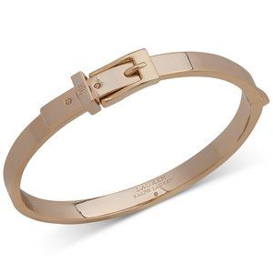 RALPH LAUREN Gold Hinged Belt Buckle Bangle Bracelet
